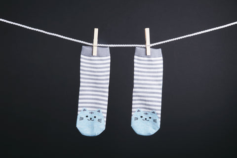 Grey And White Stripe Socks - aco-test2